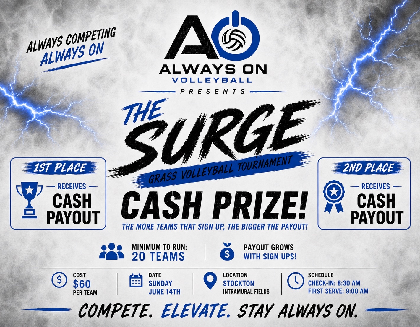 The Surge tournament flyer