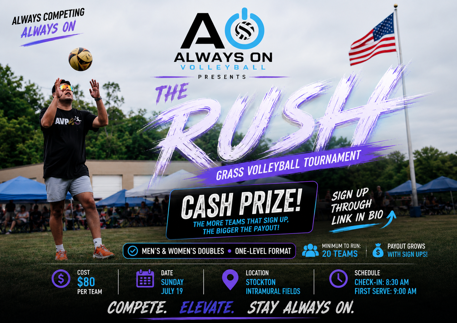 The Rush tournament flyer