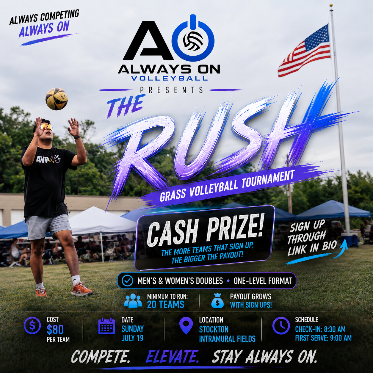 The Rush tournament flyer